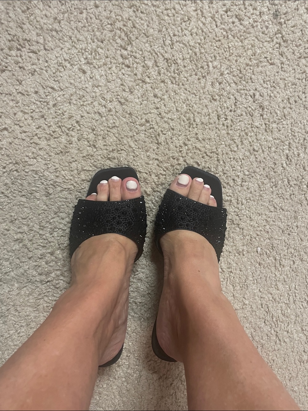 Nicole Miller Black Embellished Kitten Heels